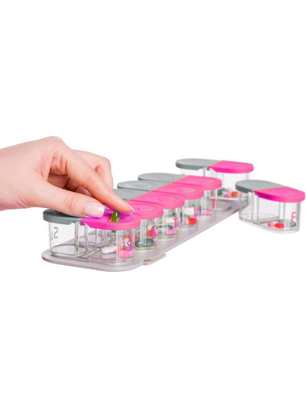 Extra Large Weekly Pill Organizer - Cute Magnetic Pods, Spill Proof & Easy to